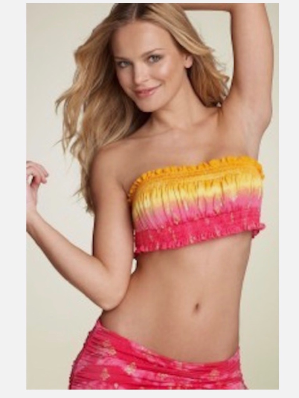 NWT VINTAGE JUICY COUTURE ROYAL MARTINIQUE BANDEAU TOP RUCHED SKIRT BIKINI S
